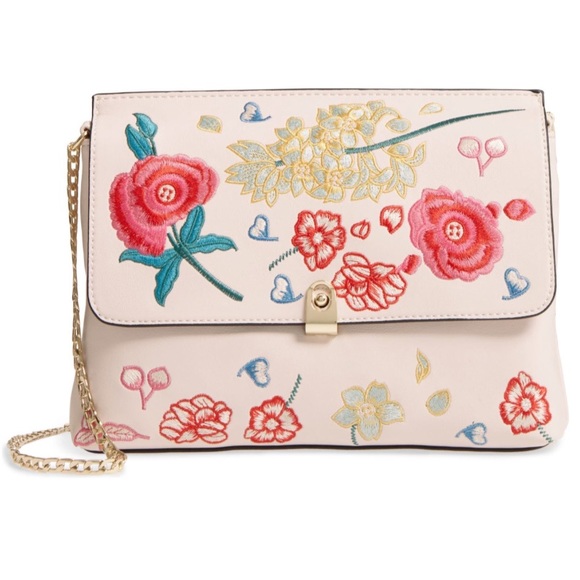 💐 TOPSHOP Floral Embroidered Faux Leather Purse - Picture 8 of 9